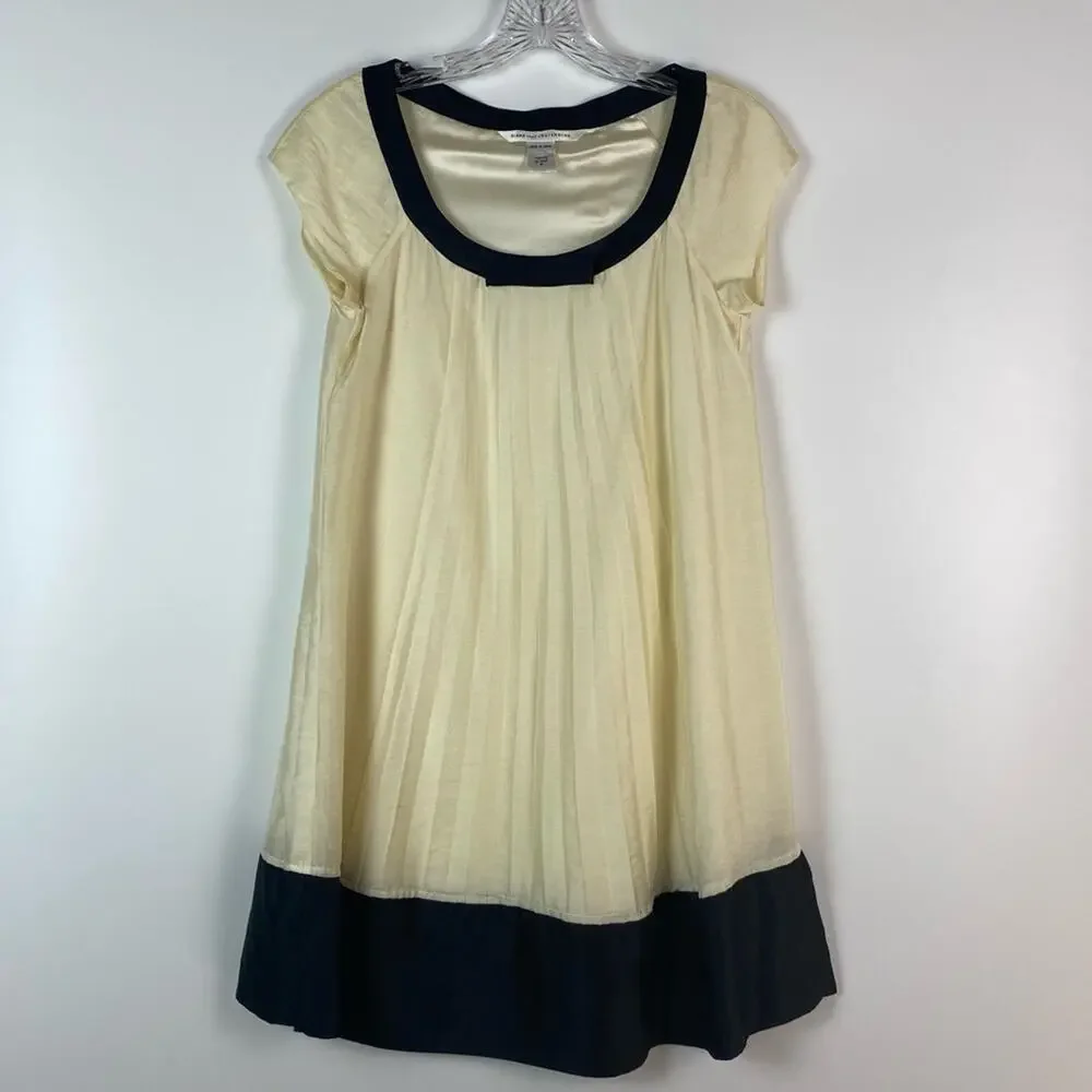 Diane von Furstenberg DVF Florence Silk Womens Babydoll Dress Ivory Black Sz 2 - Picture 3 of 11